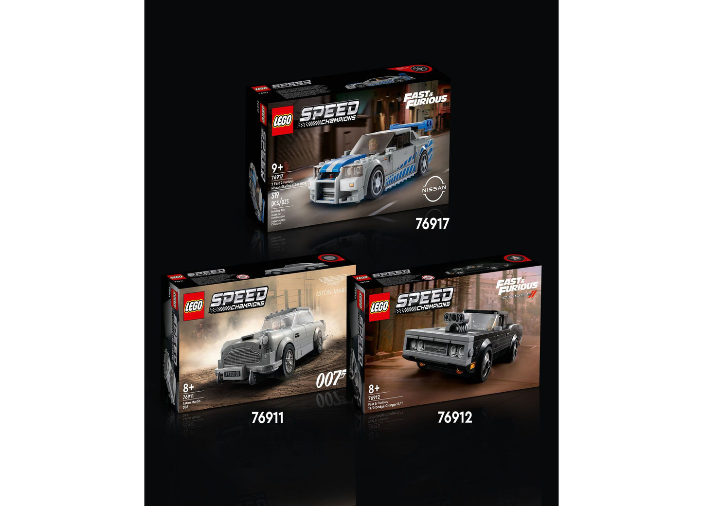 LEGO® Speed Champions 2 Fast 2 Furious Nissan Skyline GT-R R34 Toy Building Set 76917, 319 Pieces