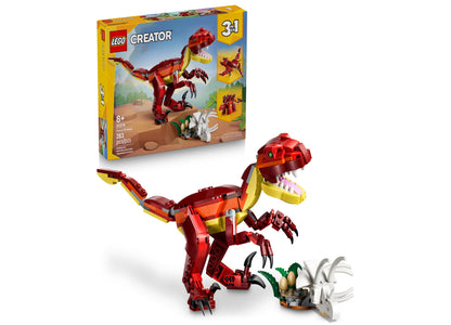 LEGO Creator 3 in 1 Fierce Dinosaur red and yellow building toy set with 283 pieces