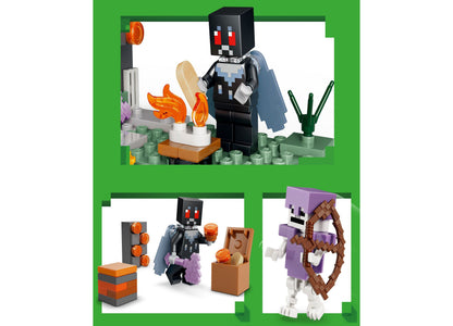 LEGO Minecraft The Pale Garden 243-piece set with Mothman minifigure, tree, and Creeper enemy