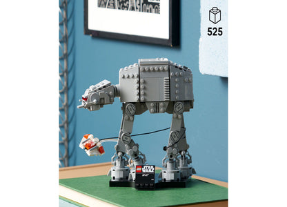 LEGO Star Wars AT-AT Walker 75440 gray buildable set with 525 pieces displayed on shelf