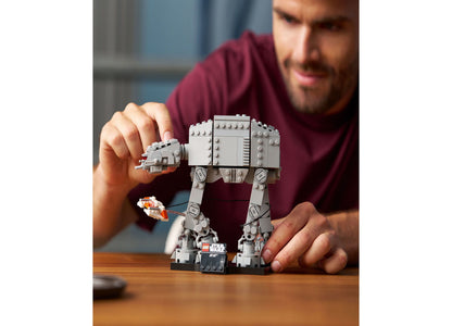 LEGO Star Wars AT-AT Walker Building Set 75440 with 525 pieces being assembled by adult hands