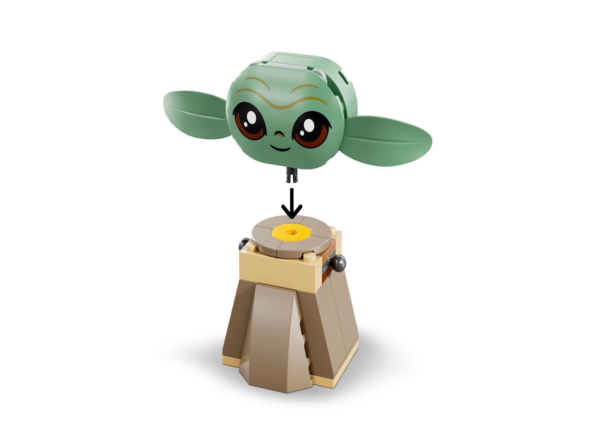 LEGO Star Wars Grogu's Homestead Building Toy - Green character figure with ears above tan and beige structure