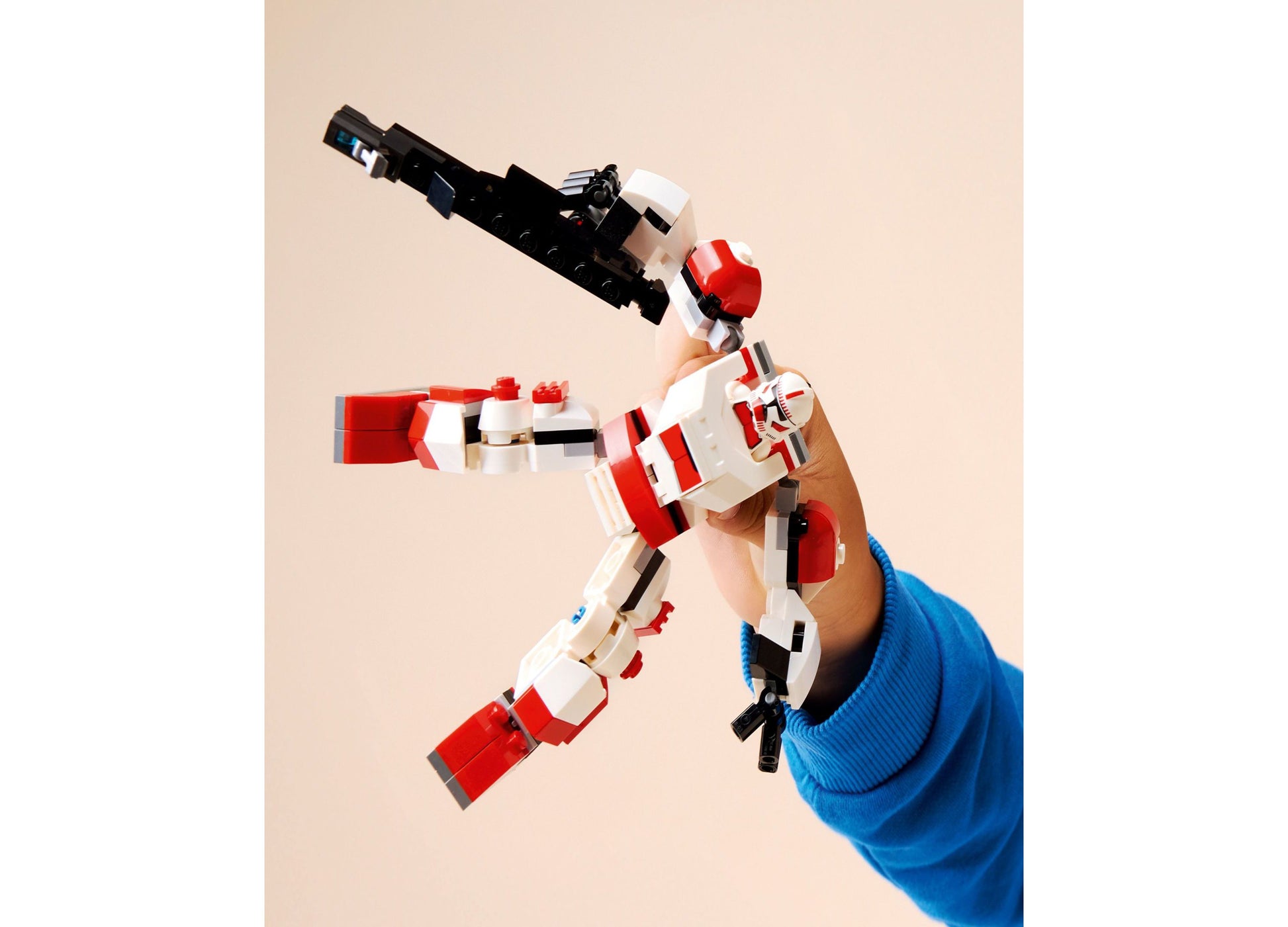 LEGO Star Wars Clone Shock Trooper Mech Toy 75448 with red, white and black buildable figure