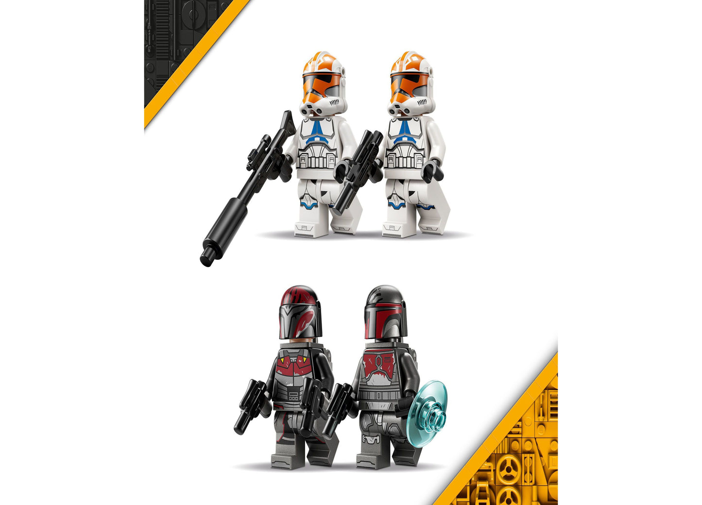 LEGO Star Wars Siege of Mandalore Battle Pack with orange clone troopers and red Mandalorian minifigures