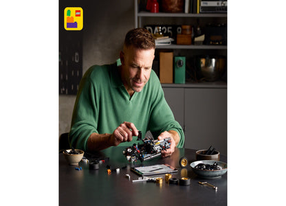 LEGO Technic 1966 Ford GT40 MKII Race Car Building Set with 793 pieces displayed during assembly