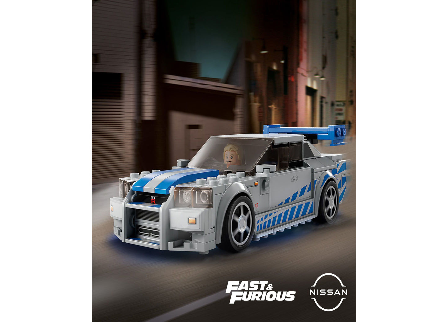 LEGO® Speed Champions 2 Fast 2 Furious Nissan Skyline GT-R R34 Toy Building Set 76917, 319 Pieces