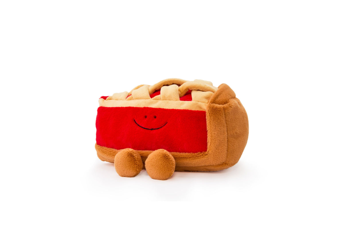 Geoffrey's Toy Box 10 inch Fruit Pie Plush with smiling red face and tan crust details