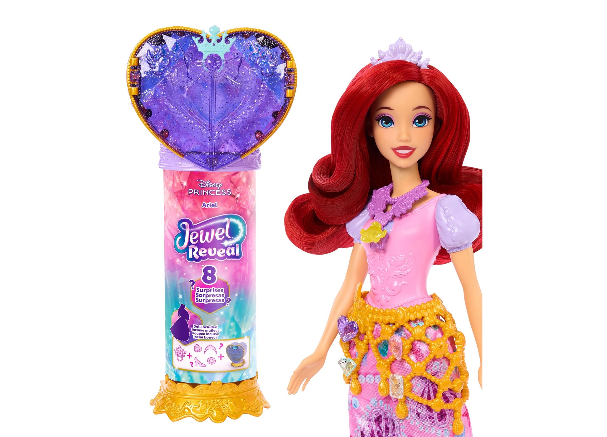 jakks pacific disney princess doll & dress ariel Ariel's Happy Ending sea dress! Mattel's 35th Anniversary Ariel Collector doll marks the very first time an Ariel doll comes wearing the memorable sparkly sea water dress Ariel triumphantly emerges from