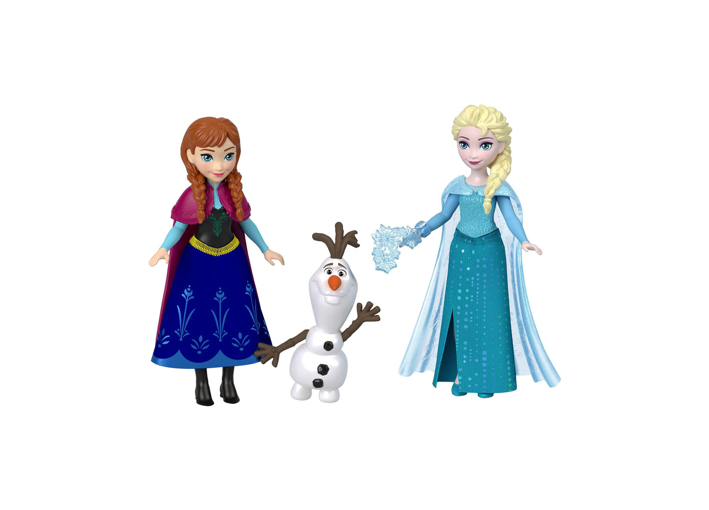 Disney Frozen Anna and Elsa Character Set with Olaf snowman figure doll