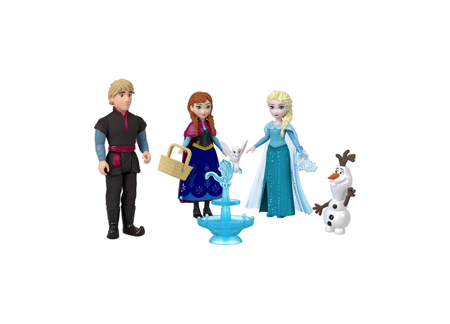 Disney Frozen Anna and Elsa Character Set with Kristoff and Olaf dolls