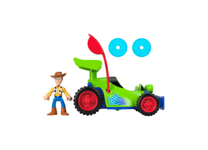 Imaginext Toy Story Woody and R.C. Playset with figure, green vehicle, and accessories