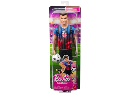 Barbie Ken Soccer Player Doll in USA Uniform with Ball