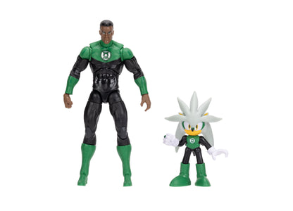 Sonic The Hedgehog x DC Lanterns 2.5 & 5 inch Action Figure Set - Silver & Green Lantern