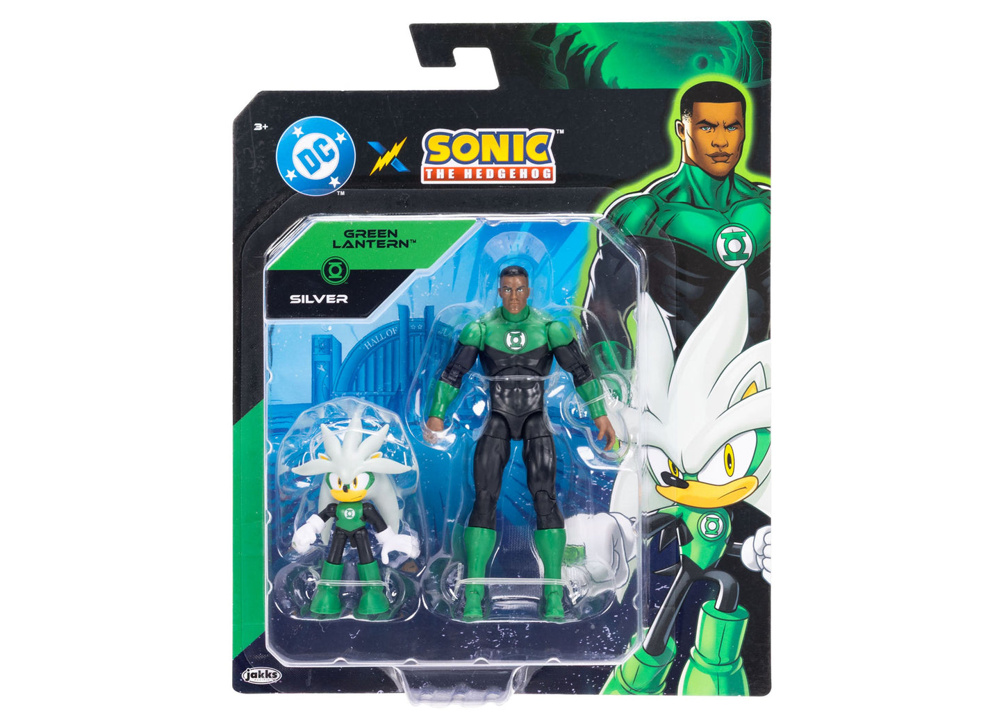 Sonic The Hedgehog x DC Lanterns 2.5 & 5 inch Action Figure Set - Silver & Green Lantern