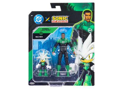 Sonic The Hedgehog x DC Lanterns 2.5 & 5 inch Action Figure Set - Silver & Green Lantern