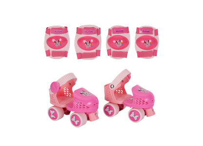 Minnie Mouse Jr. Skates with pink protective pads and wheels