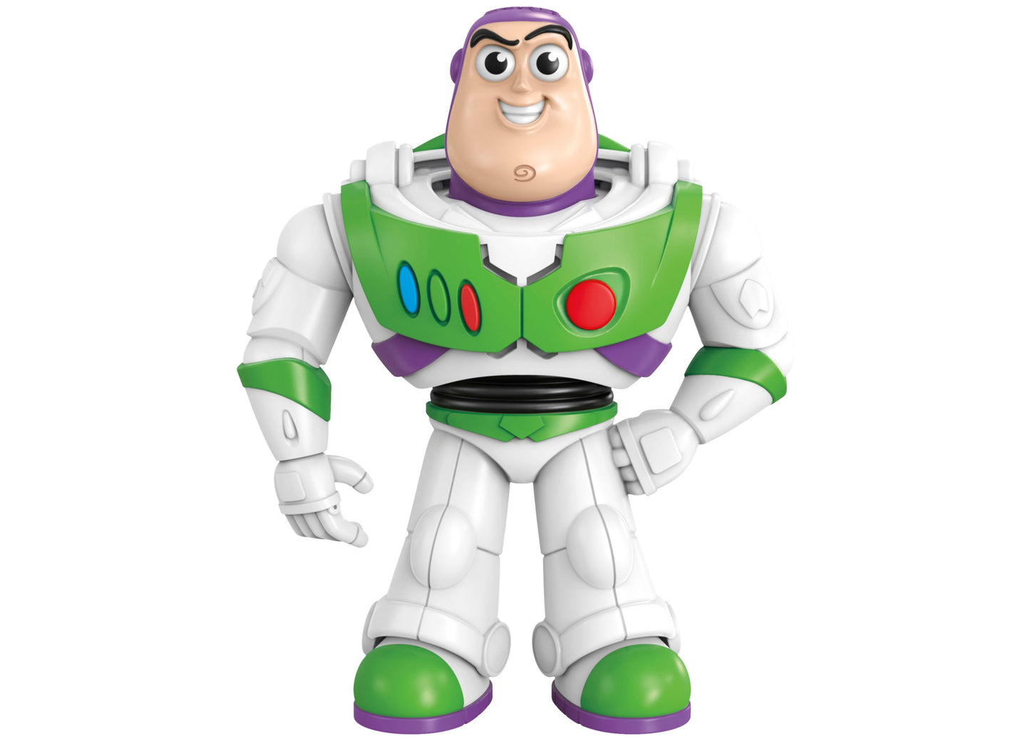 Buzz Lightyear Bop It Game by Hasbro with green, white and purple electronic toy