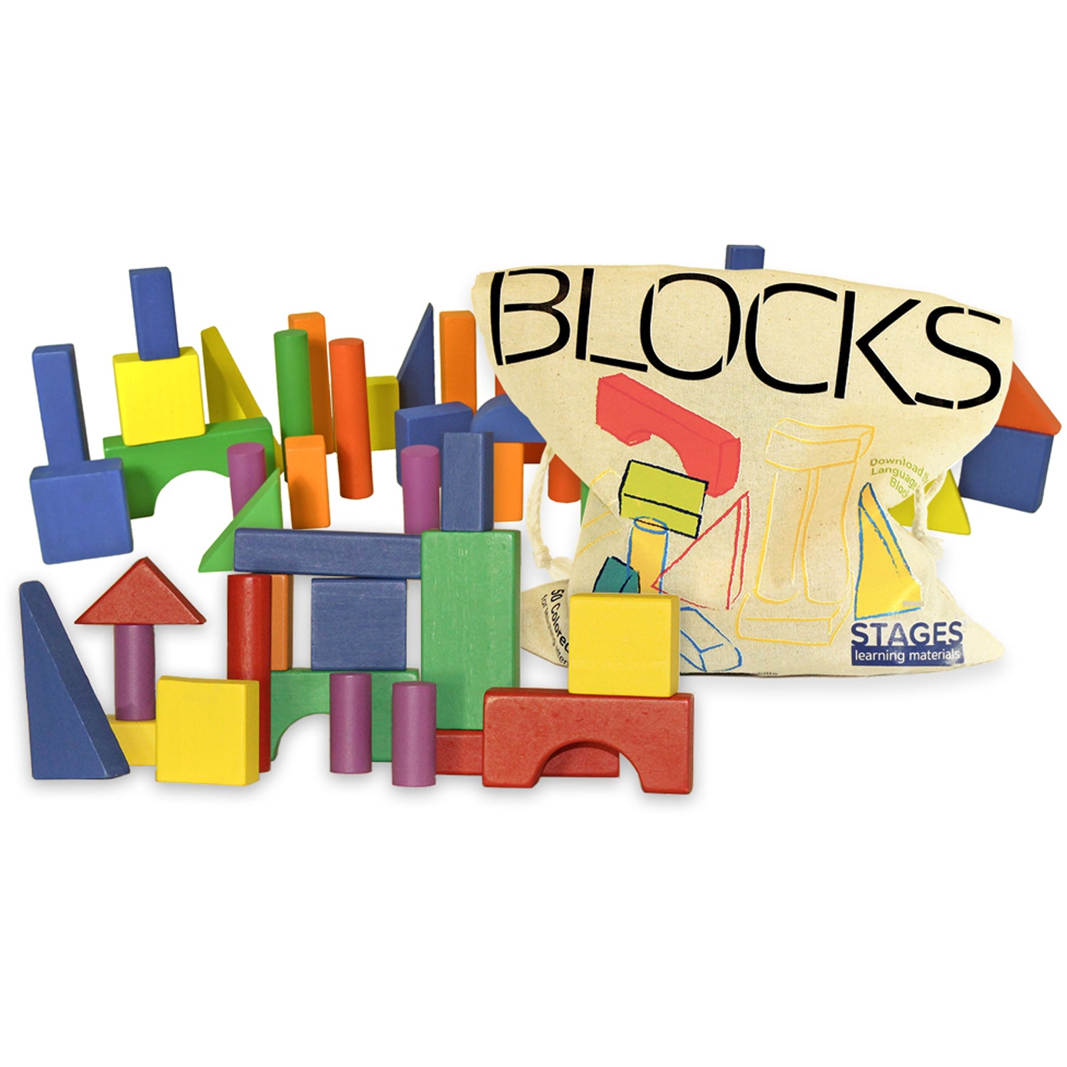 Stages Learning Materials Sensory Builder Blocks - 50 Piece Set – Toys