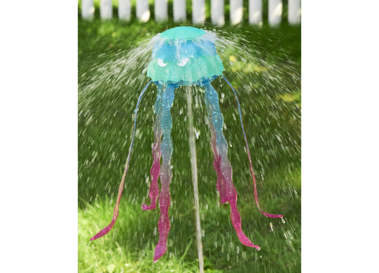 Nerf Super Soaker Stomp and Soak water toy with turquoise dome and pink tentacles spraying water