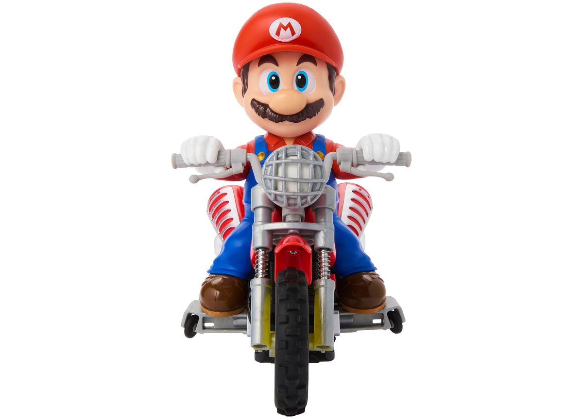 Hot Wheels RC Mario Wheelie Motocross remote-controlled red vehicle with Mario character figure