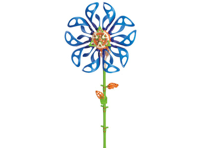 Thames & Kosmos SolarFlower Sapphire Swirl toy with blue petals and green stem
