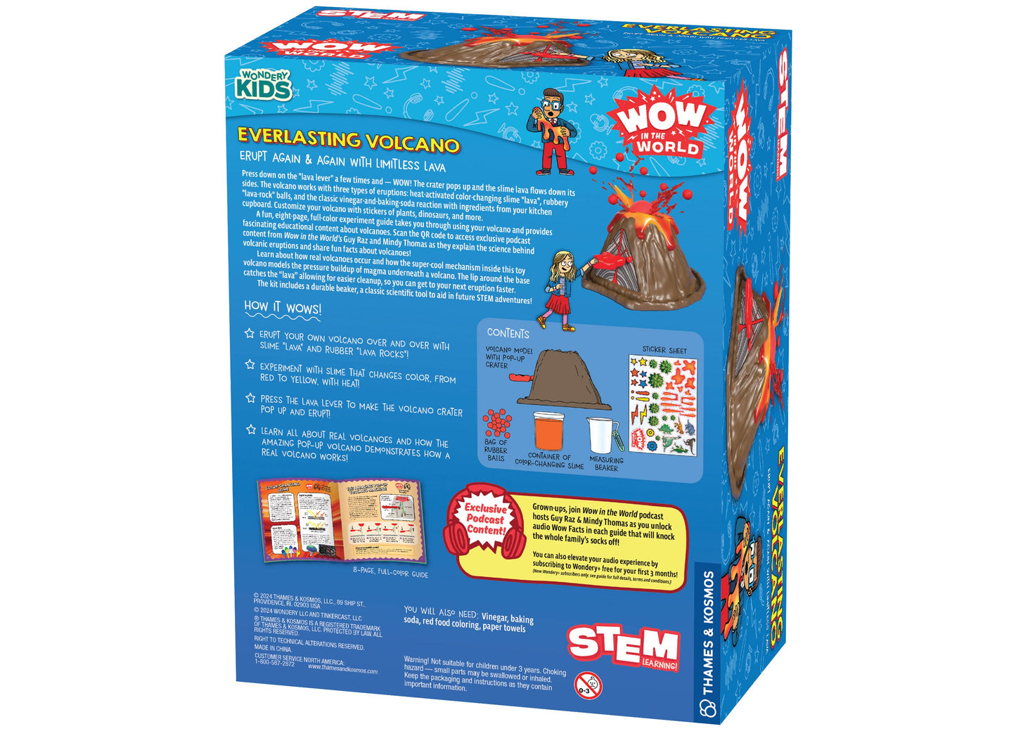 Thames & Kosmos Wow in the World Everlasting Volcano STEM toy with pop-up crater and slime lava