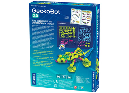 Thames & Kosmos GeckoBot 2.0 STEM robot kit in yellow and pink with suction cup feet