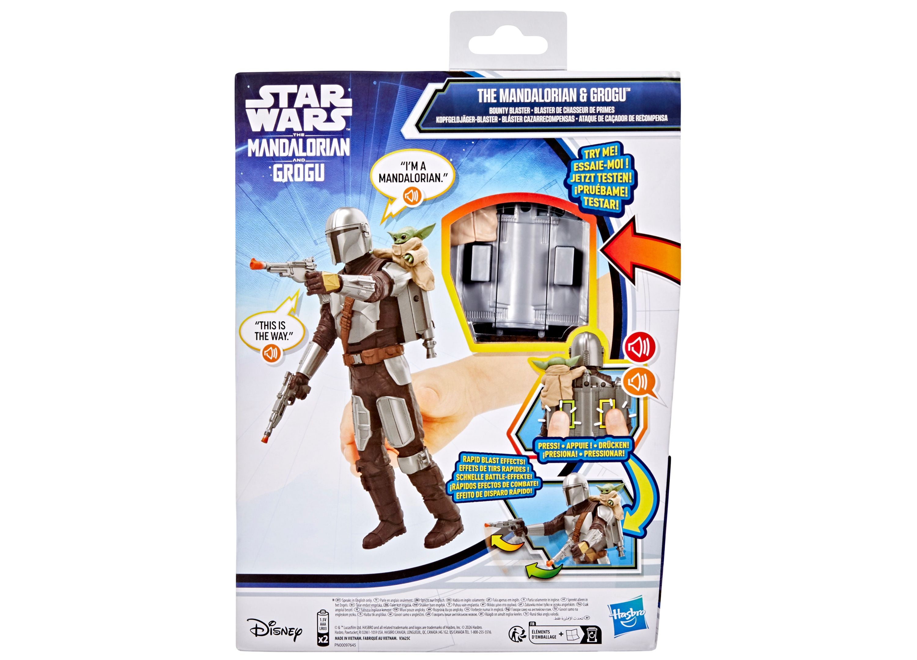 Star Wars The Mandalorian & Grogu Bounty Blaster 11-Inch Action