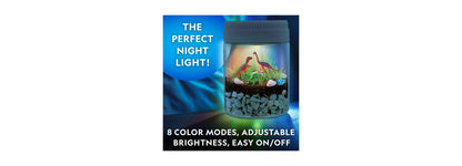 National Geographic Light-Up Dinosaur Terrarium Kit with 8 color LED modes and adjustable brightness