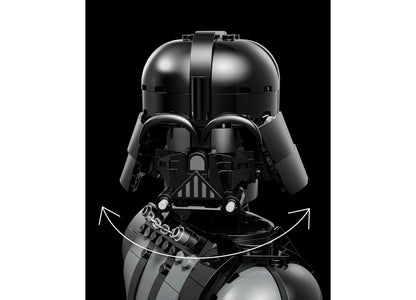 LEGO Star Wars Darth Vader Bust 75439 building set with 349 pieces, featuring detailed black helmet and armor