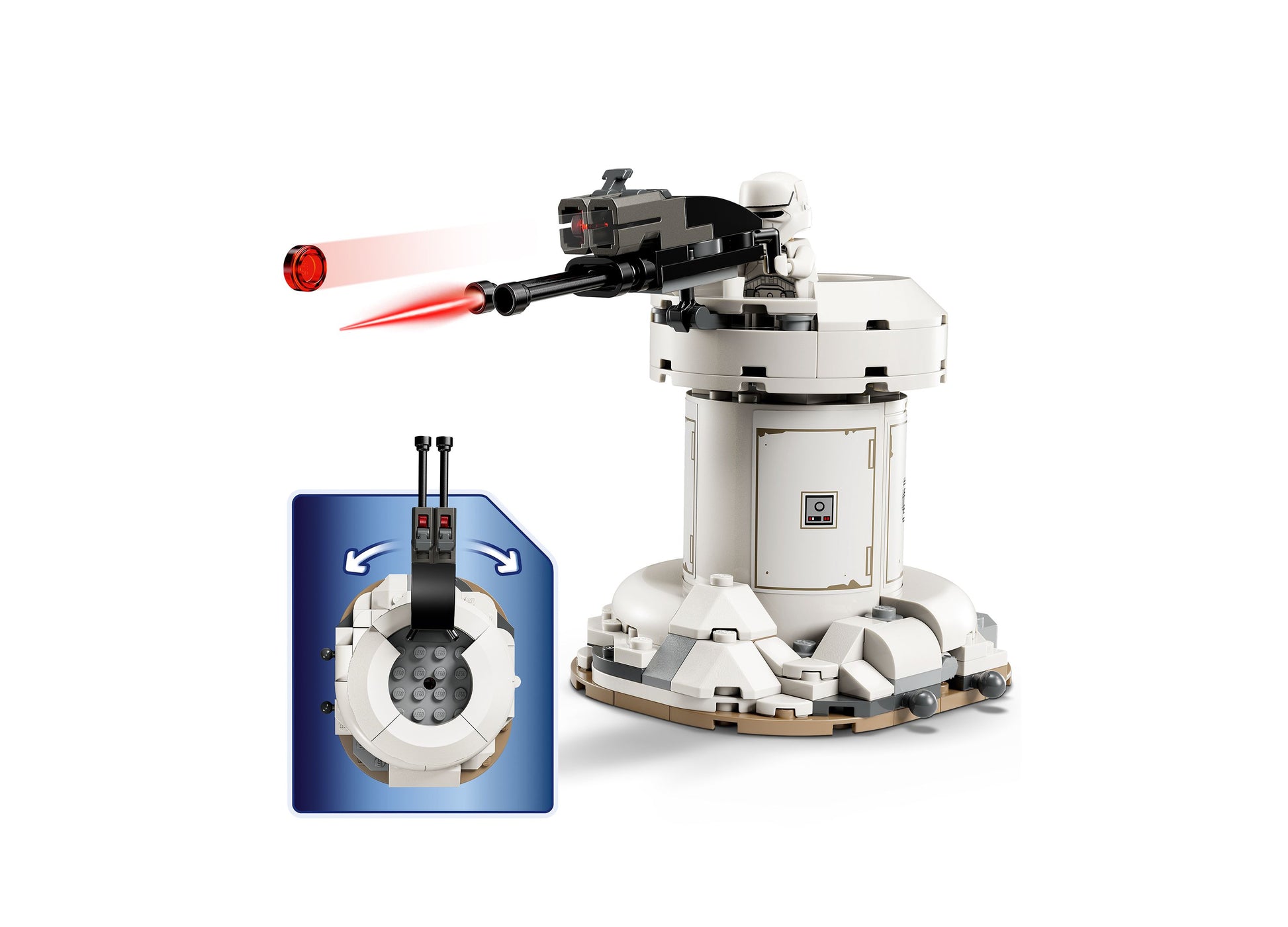 LEGO Star Wars AT-RT Attack 75444 white and black buildable walker toy with turret and red laser