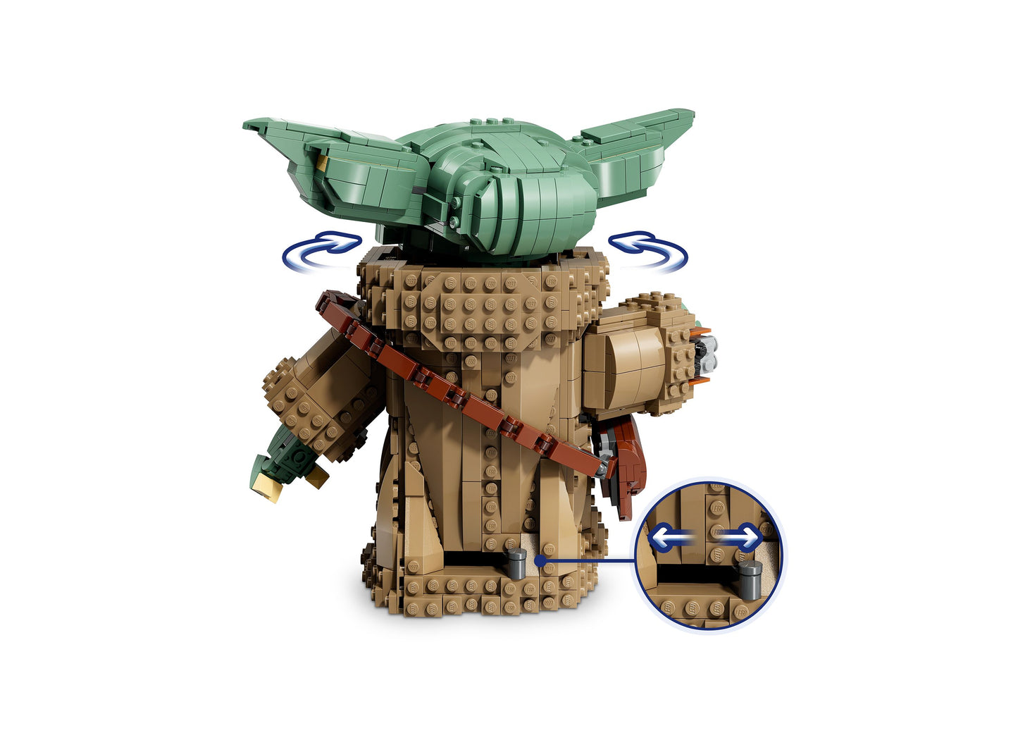 LEGO Star Wars Grogu Mandalorian Apprentice 75446 buildable figure with green ears, tan robe, and movable parts