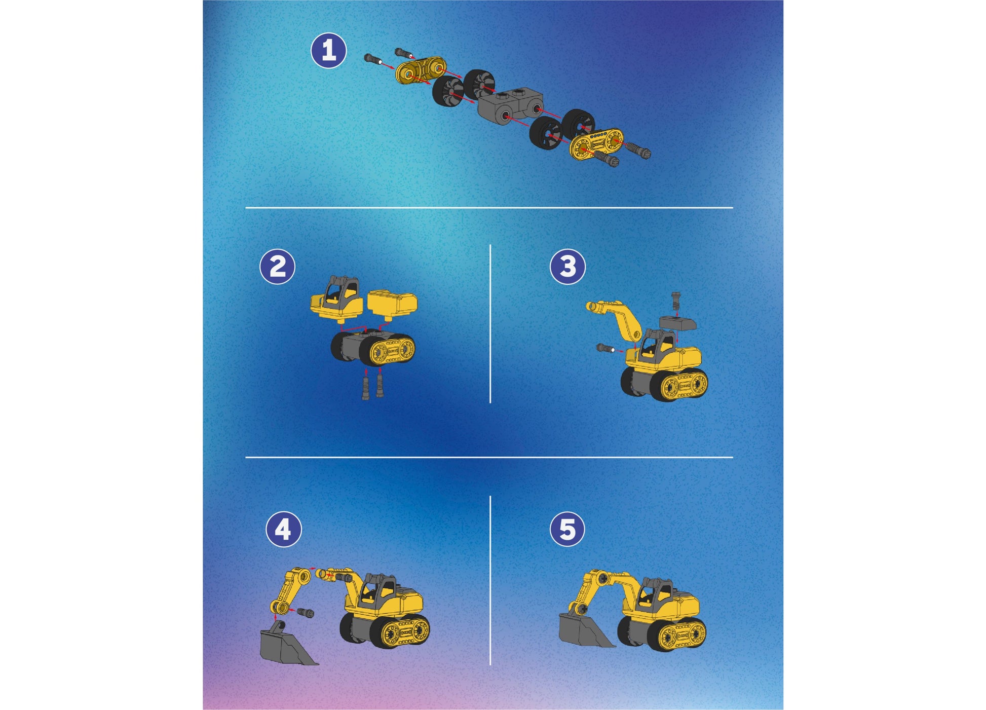 Discovery Kids Take Apart Excavator Construction Set with 27 pieces in yellow and black
