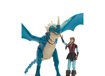 DreamWorks Dragons Figure Set with blue dragon and Viking character toy