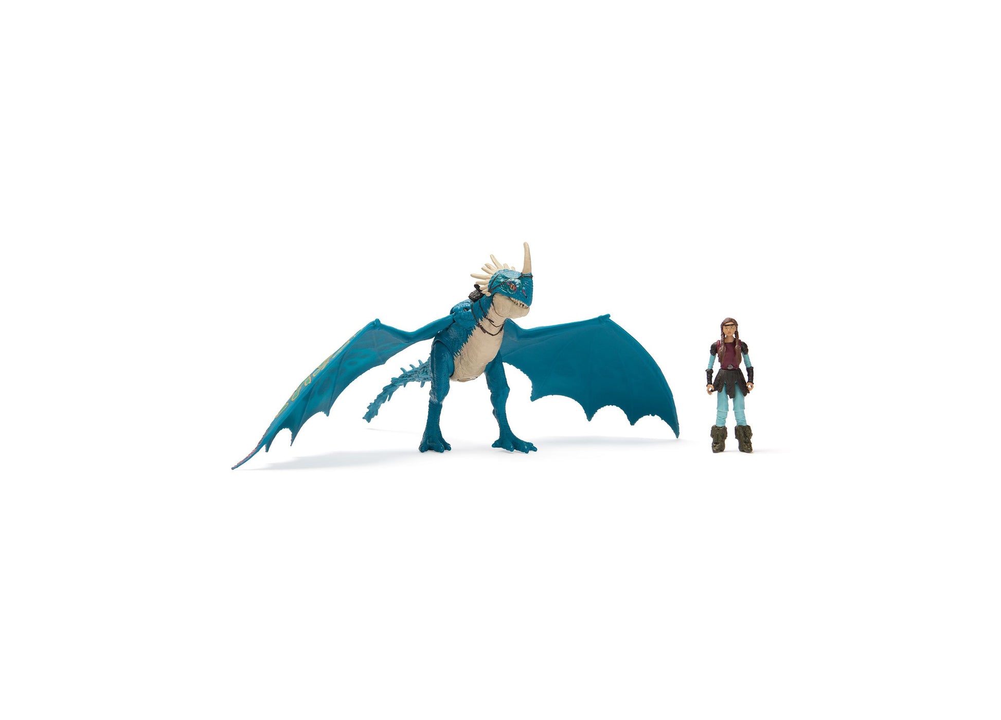 DreamWorks Dragons Figure and Dragon Viking Set with blue dragon and character figurine