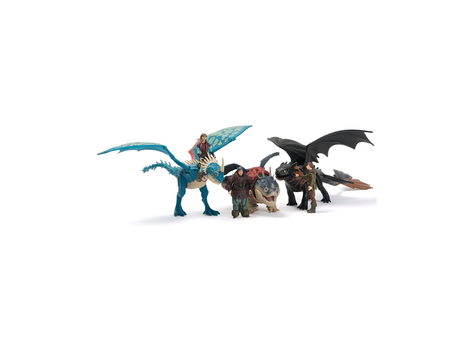 DreamWorks Dragons Figure and Viking Set with blue and black dragons