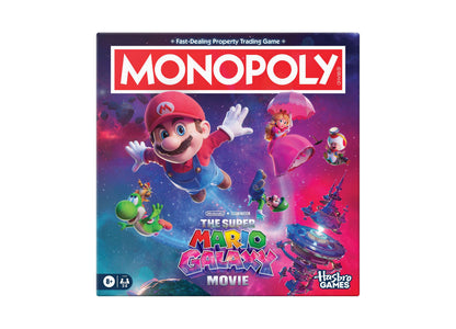 MONOPOLY The Super Mario Galaxy Movie Edition Board Game box featuring Mario and colorful characters