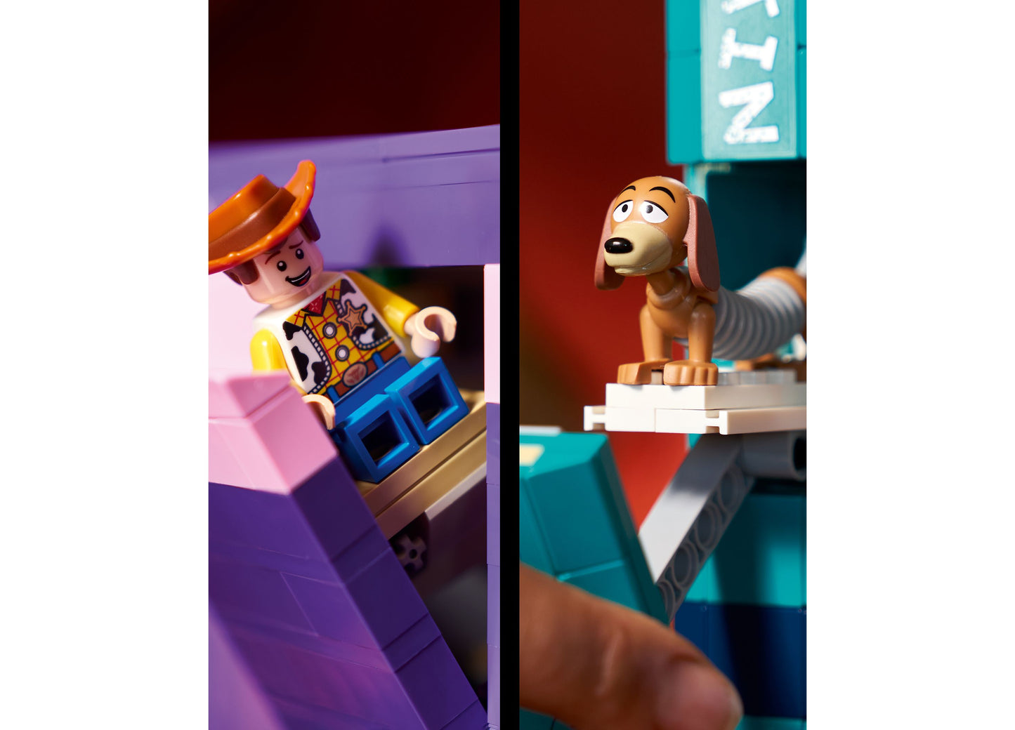 LEGO Toy Story Slinky Dog Bookends set with Woody minifigure and brown dog figure