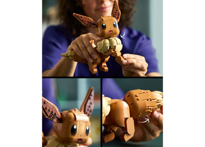 LEGO Pokémon Eevee Building Set 72151 tan and cream buildable figure with articulated limbs