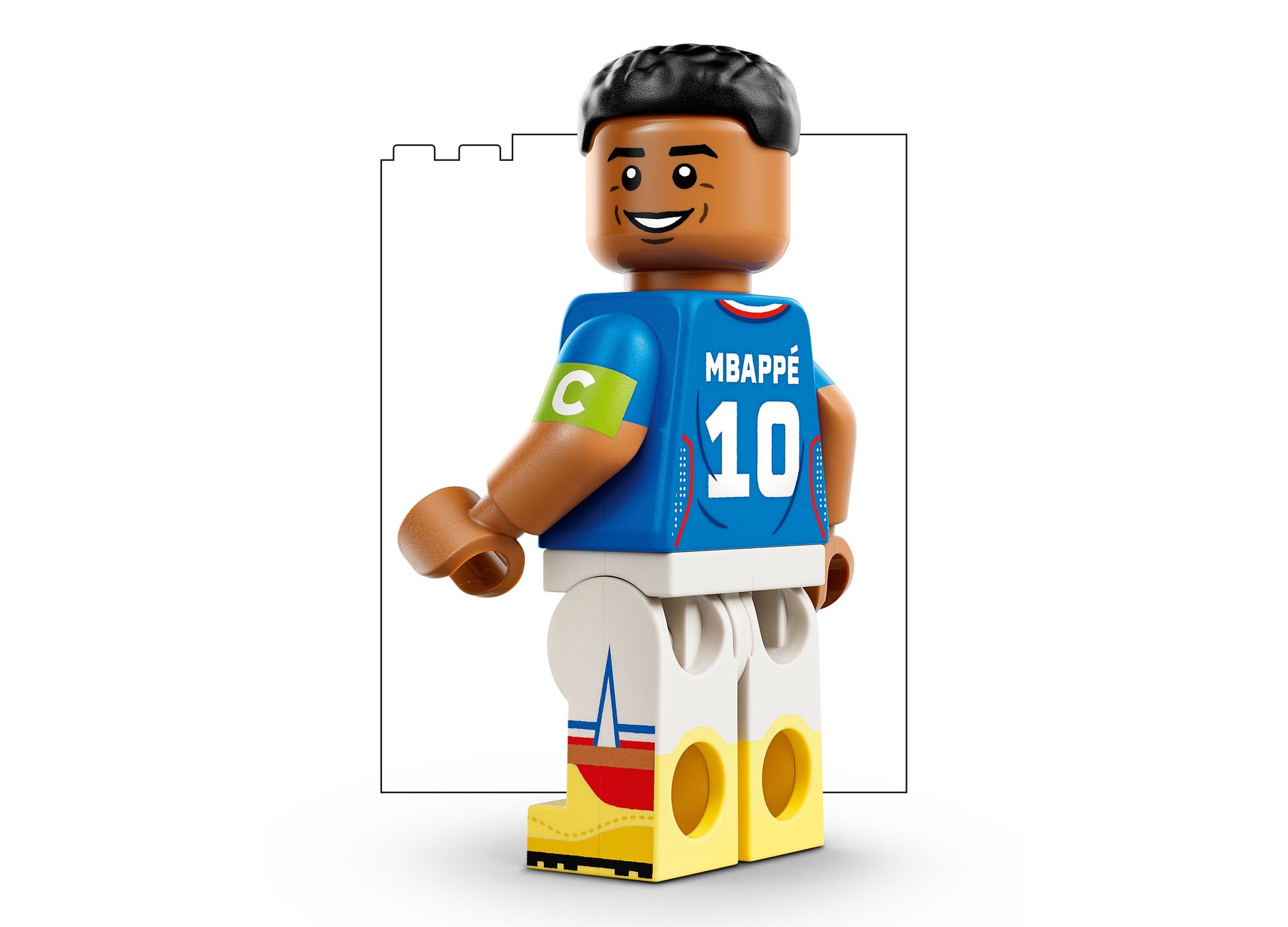 LEGO Kylian Mbappé Soccer Highlights 43013 minifigure in blue jersey with number 10