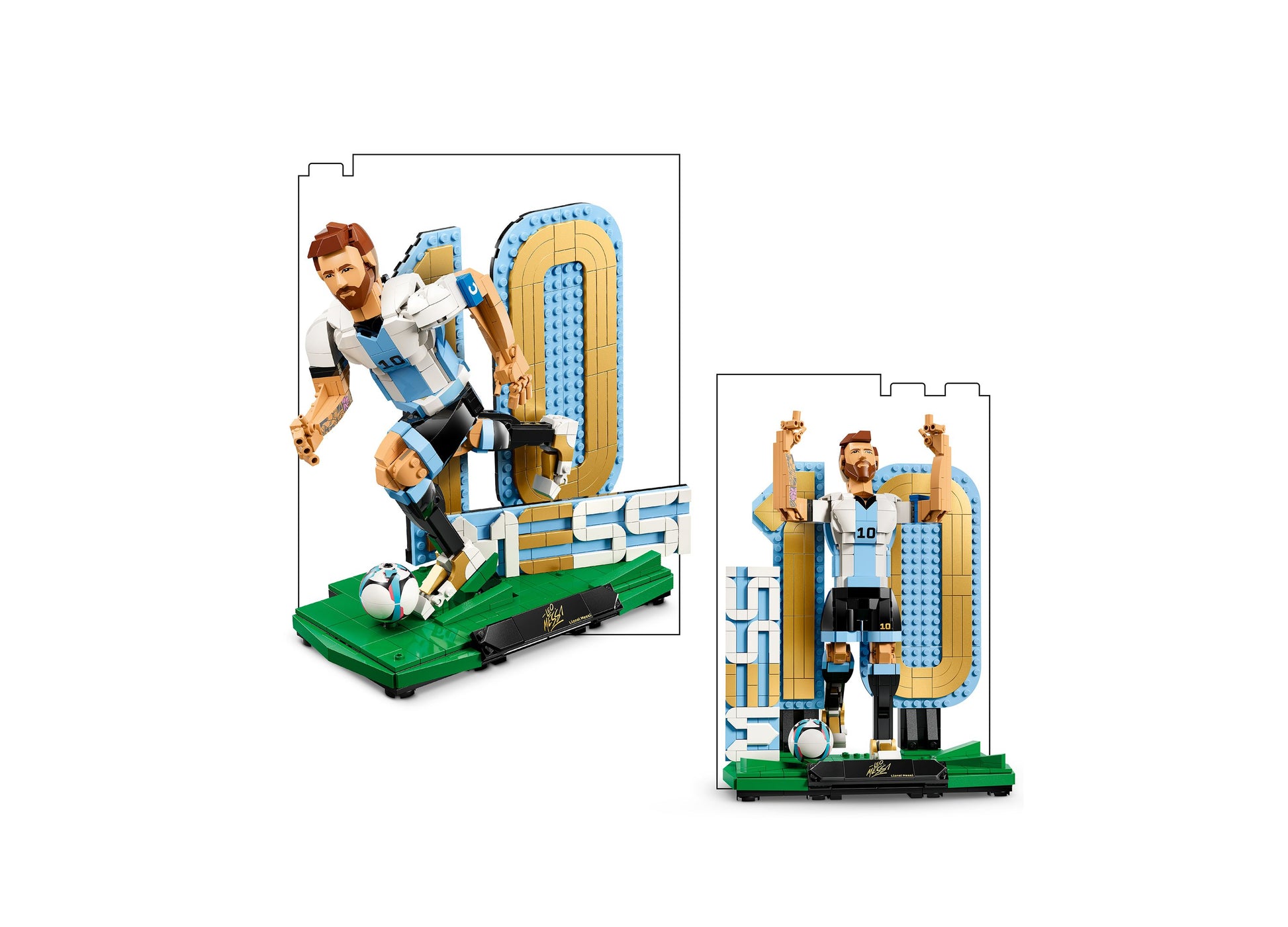 LEGO Lionel Messi Soccer Legend 43015 buildable figure set with blue and white striped jersey