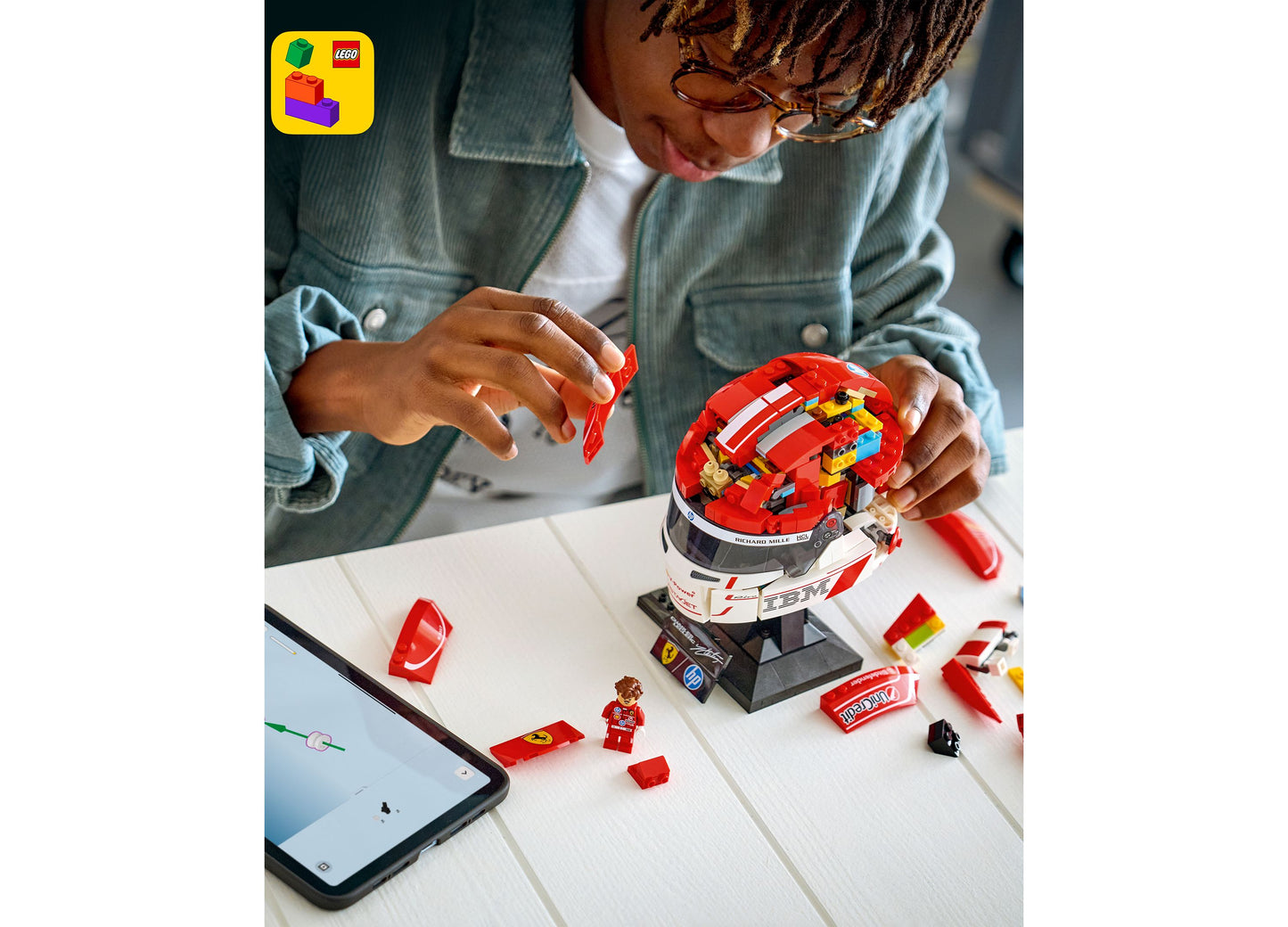 LEGO Scuderia Ferrari HP Charles Leclerc Helmet 43014 red buildable replica with minifigure