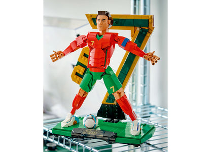 LEGO Cristiano Ronaldo Soccer Legend 43016 buildable figure in red and green with soccer ball and display base