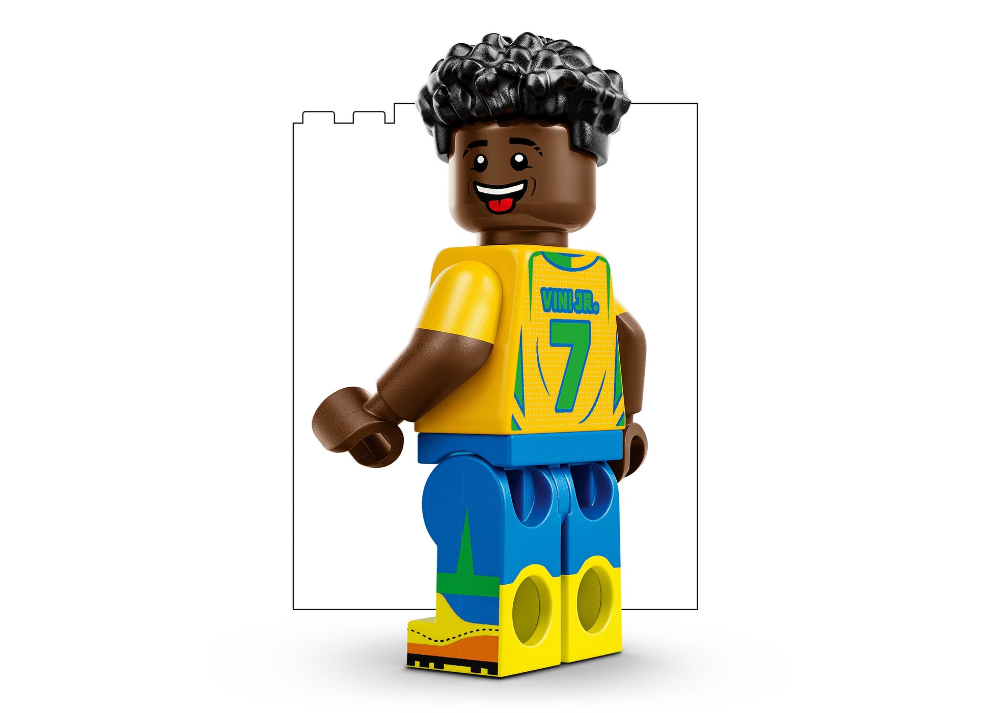 LEGO Editions Vini Jr. Soccer Highlights 43027 minifigure in yellow and blue jersey