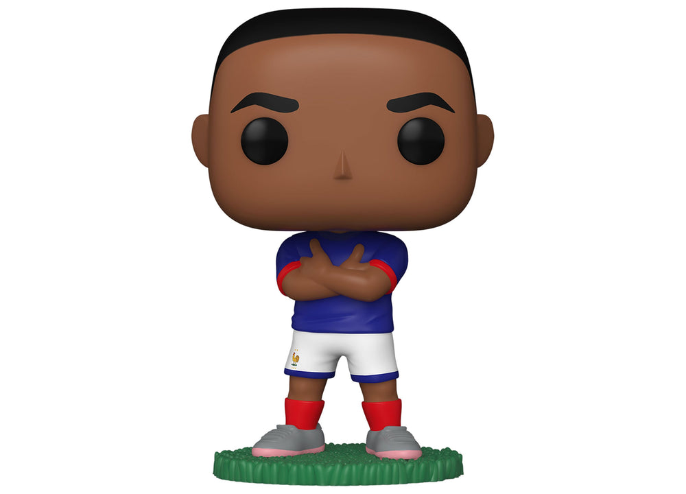 Funko POP Football France Kylian Mbappé figure in blue jersey and white shorts