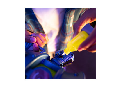 Despicable Me Minions 3 Supreme Fart Blaster toy with yellow and blue colors in action