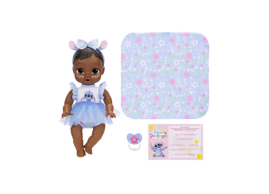 Disney Darlings Snuggly Stars Stitch Doll with blue tutu, ears headband, and accessories