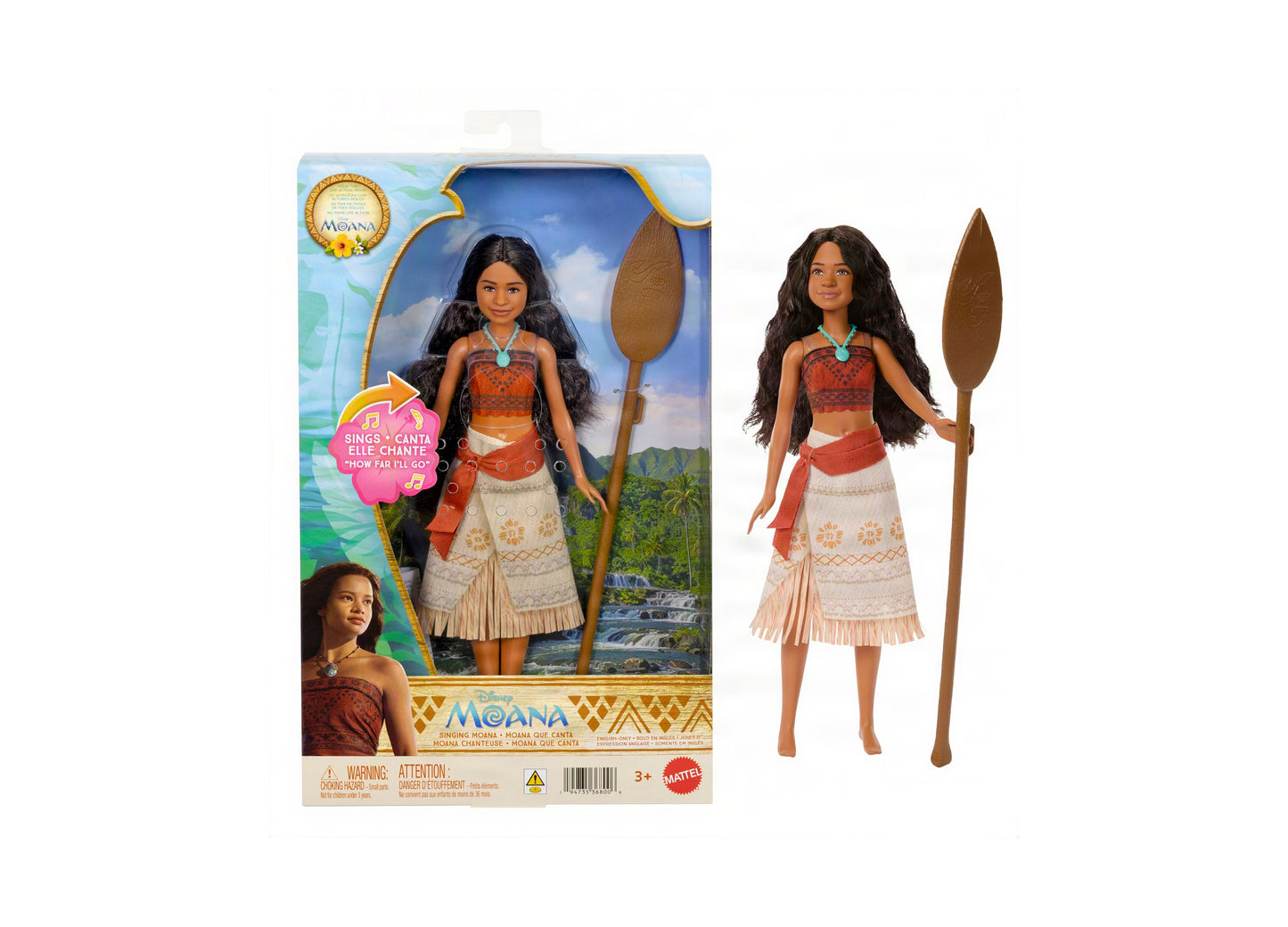 Disney Princess Moana Singing Fashion Doll, Live-Action Movie Inspired, Sings “How Far I’ll Go”