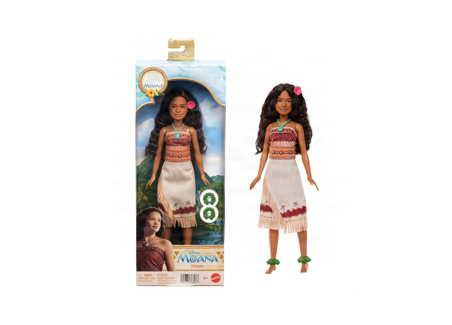 Disney Princess Moana Fashion Doll, Live-Action Movie Inspired, Removable Outfit with 5 Accessories