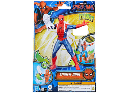 Spider-Man Action FX figure with red and blue suit, white web effects, articulated poseable arms